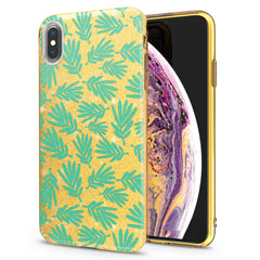 Lex Altern iPhone Glitter Case Tropical Green Leaves