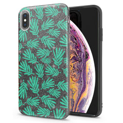 Lex Altern iPhone Glitter Case Tropical Green Leaves