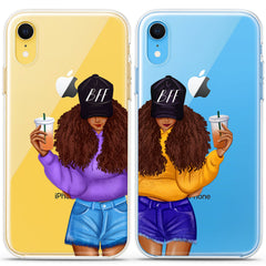 Lex Altern TPU Silicone Couple Case Bff With Curls