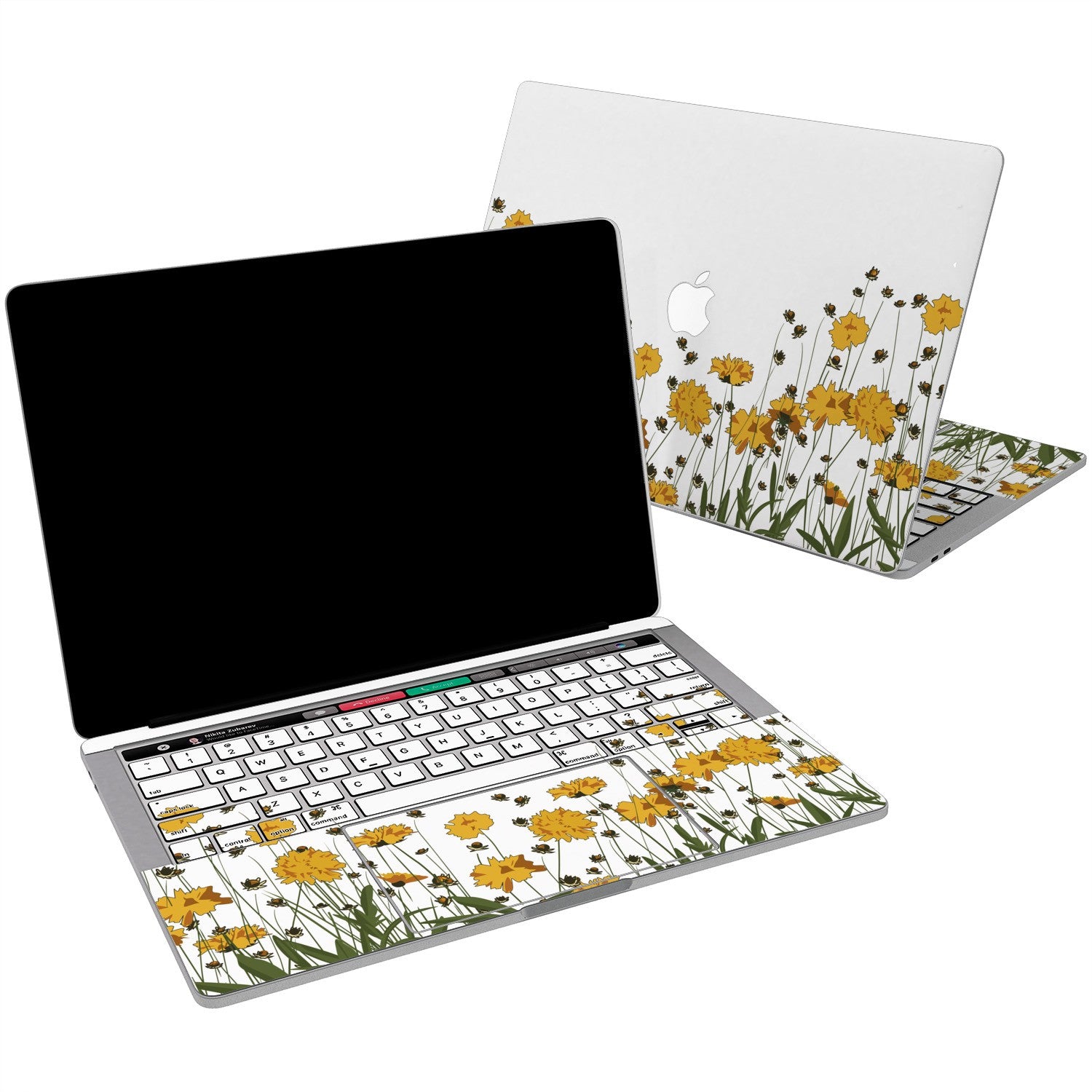 Lex Altern Vinyl MacBook Skin Yellow Flowers for your Laptop Apple Macbook.