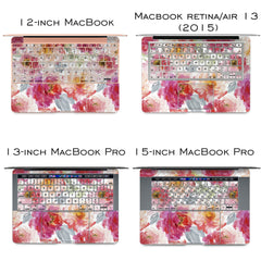 Lex Altern Vinyl MacBook Skin Pink Peonies Design