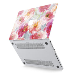 Lex Altern Hard Plastic MacBook Case Pink Peonies Design