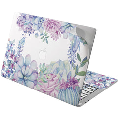 Lex Altern Vinyl MacBook Skin Blue Succulents