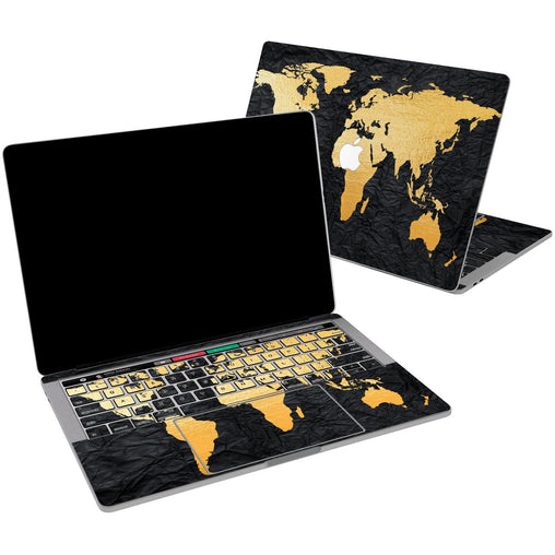 Lex Altern Vinyl MacBook Skin Black and Yellow Map for your Laptop Apple Macbook.