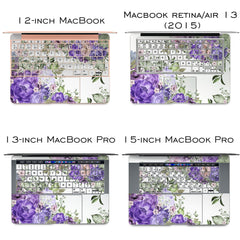 Lex Altern Vinyl MacBook Skin Purple Floral Pattern