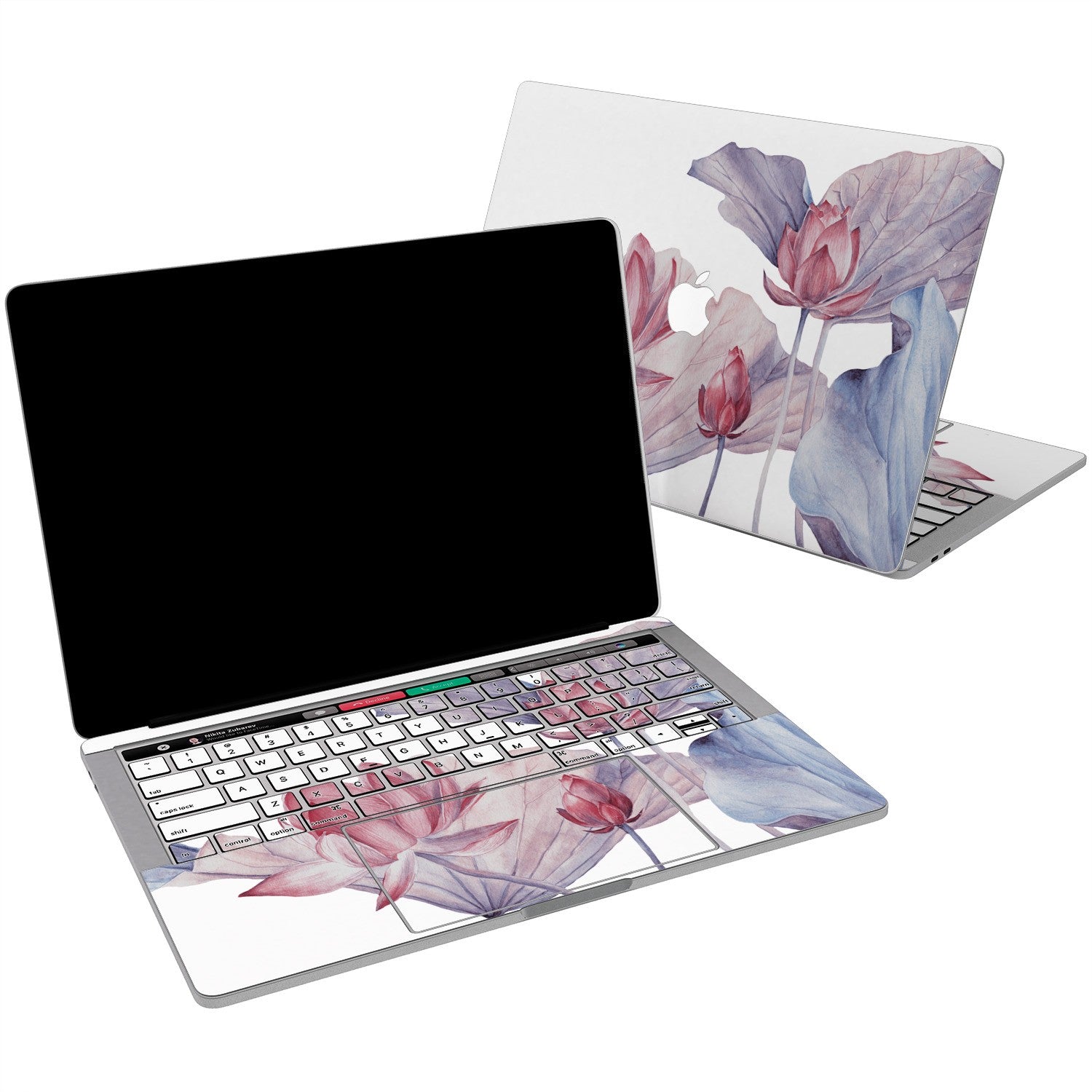 Lex Altern Vinyl MacBook Skin Tender Pink Lotuses for your Laptop Apple Macbook.