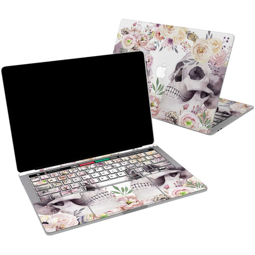 Lex Altern Vinyl MacBook Skin Floral Skulls for your Laptop Apple Macbook.