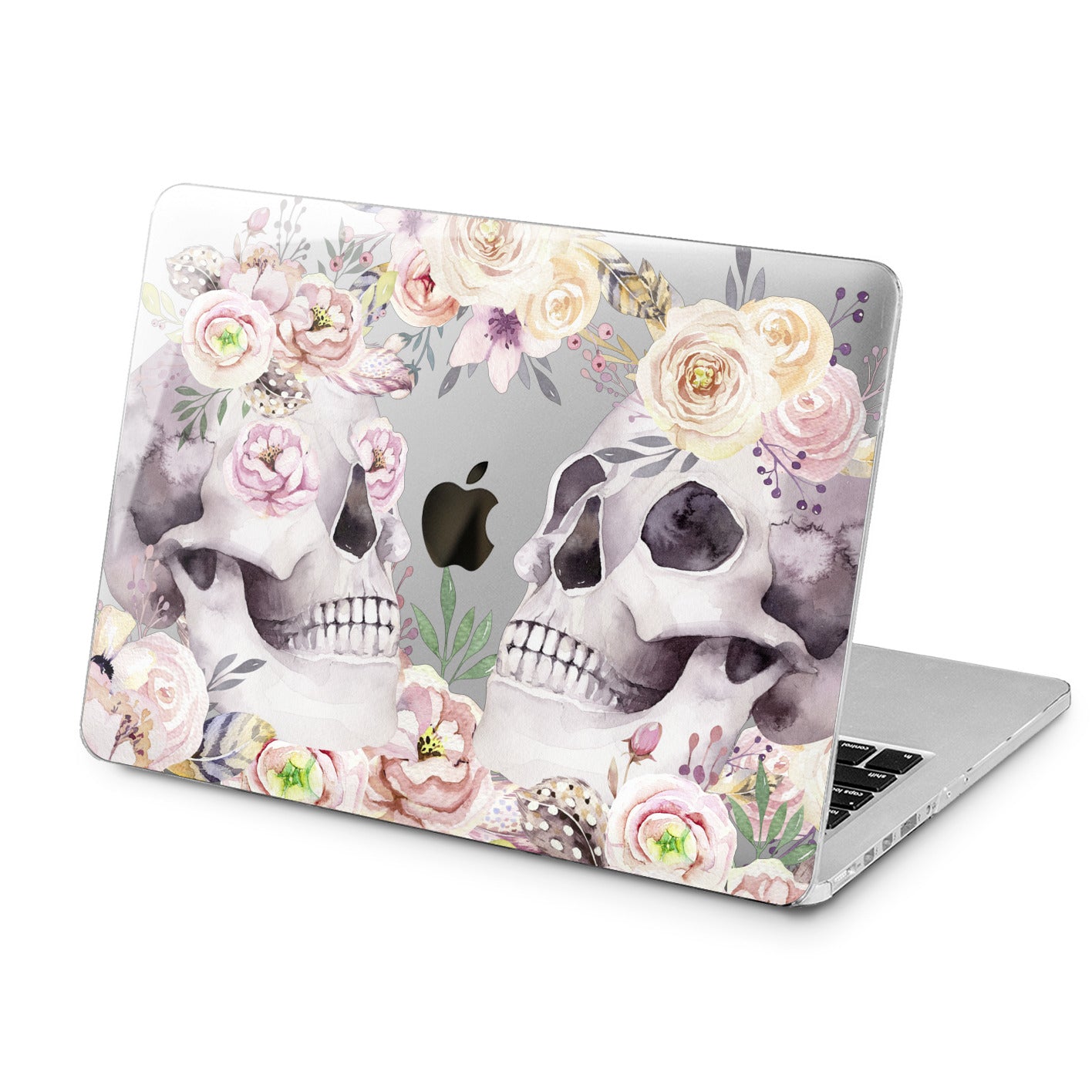 Lex Altern Floral Skulls Design Case for your Laptop Apple Macbook.