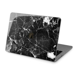 Lex Altern Hard Plastic MacBook Case Black Cracked Marble