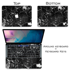 Lex Altern Vinyl MacBook Skin Black Cracked Marble