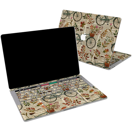 Lex Altern Vinyl MacBook Skin Floral Bicycle Theme for your Laptop Apple Macbook.