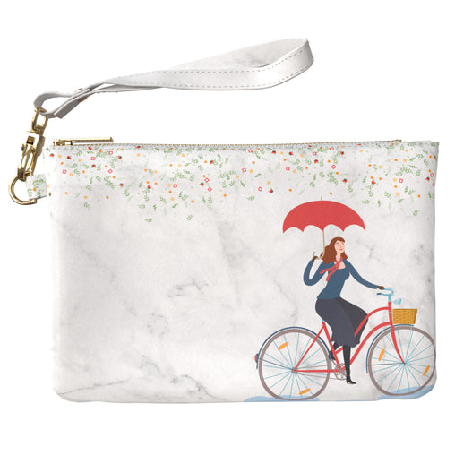 Lex Altern Makeup Bag Floral Rain Bicycle Pattern