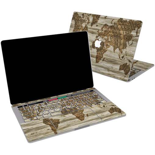 Lex Altern Vinyl MacBook Skin Wooden Map Theme for your Laptop Apple Macbook.