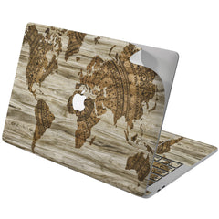 Lex Altern Vinyl MacBook Skin Wooden Map Theme