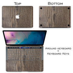 Lex Altern Vinyl MacBook Skin Brown Polished Wood