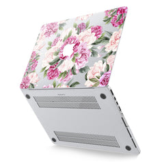 Lex Altern Hard Plastic MacBook Case Pink Peonies Art