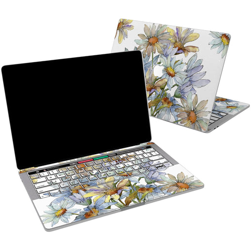 Lex Altern Vinyl MacBook Skin Watercolor Daisies for your Laptop Apple Macbook.