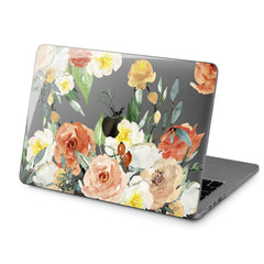 Lex Altern Hard Plastic MacBook Case Orange Roses Print