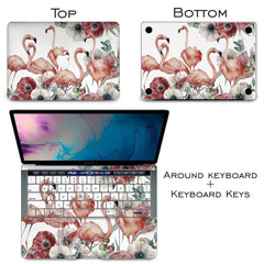 Lex Altern Vinyl MacBook Skin Flamingo Flowers