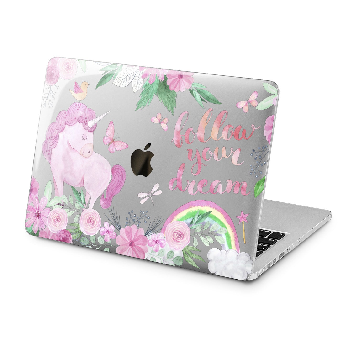 Lex Altern Pink Unicorn Print Case for your Laptop Apple Macbook.