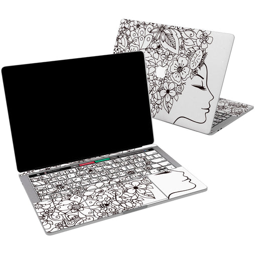 Lex Altern Vinyl MacBook Skin Floral Woman Face for your Laptop Apple Macbook.