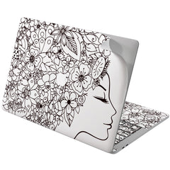 Lex Altern Vinyl MacBook Skin Floral Woman Face