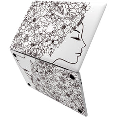 Lex Altern Vinyl MacBook Skin Floral Woman Face