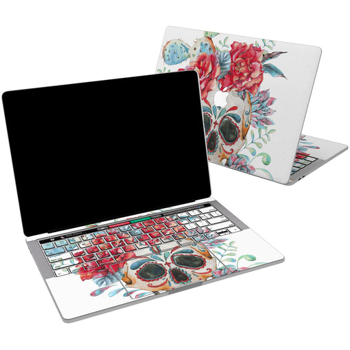 Lex Altern Vinyl MacBook Skin Colorful Floral Skull for your Laptop Apple Macbook.