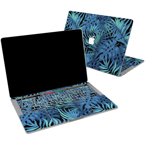 Lex Altern Vinyl MacBook Skin Blue Monstera for your Laptop Apple Macbook.