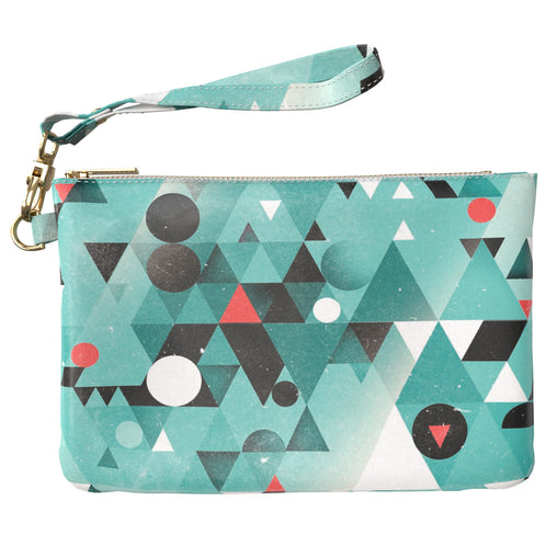 Lex Altern Makeup Bag Green Triangles Abstract