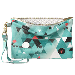 Lex Altern Makeup Bag Green Triangles Abstract