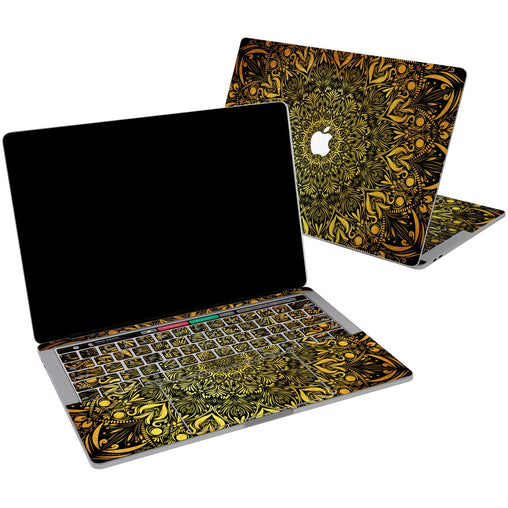 Lex Altern Vinyl MacBook Skin Yellow Mandala for your Laptop Apple Macbook.