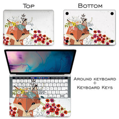 Lex Altern Vinyl MacBook Skin Floral Fox