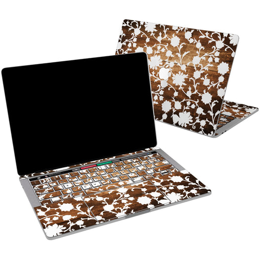 Lex Altern Vinyl MacBook Skin Wooden Flowers for your Laptop Apple Macbook.