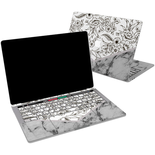 Lex Altern Vinyl MacBook Skin Marble Flowers for your Laptop Apple Macbook.