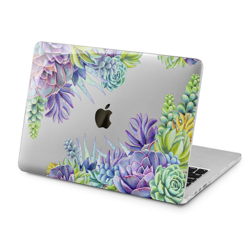 Lex Altern Succulent Flowers Print Case for your Laptop Apple Macbook.