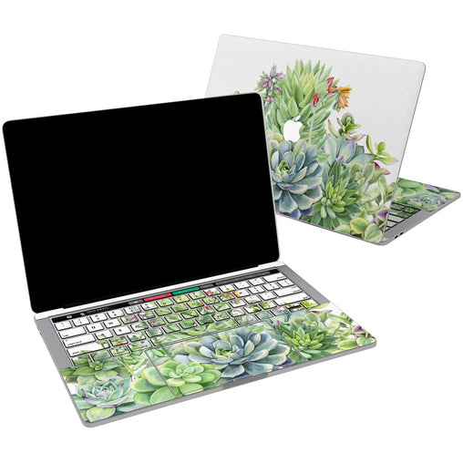Lex Altern Vinyl MacBook Skin Greeen Succulents for your Laptop Apple Macbook.