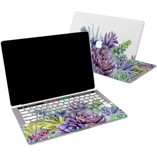 Lex Altern Vinyl MacBook Skin Purple Succulents for your Laptop Apple Macbook.
