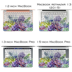Lex Altern Vinyl MacBook Skin Purple Succulents