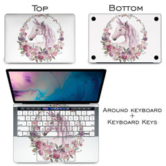 Lex Altern Vinyl MacBook Skin Floral Unicorn