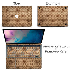 Lex Altern Vinyl MacBook Skin Wooden Honeycombs