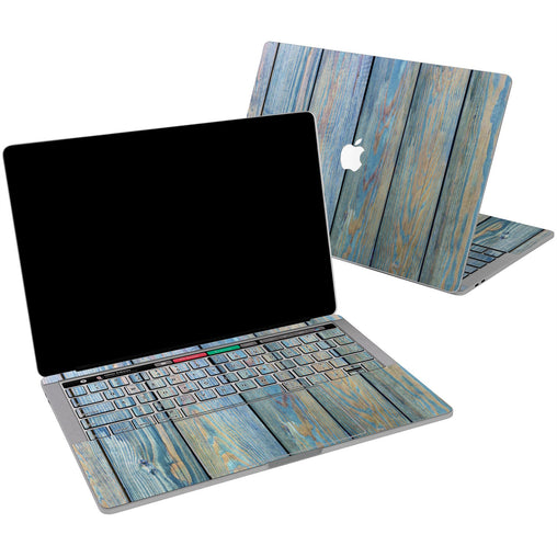 Lex Altern Vinyl MacBook Skin Blue Planks for your Laptop Apple Macbook.