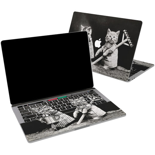 Lex Altern Vinyl MacBook Skin Black and White Cats for your Laptop Apple Macbook.