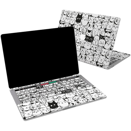 Lex Altern Vinyl MacBook Skin White Cats for your Laptop Apple Macbook.
