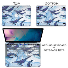 Lex Altern Vinyl MacBook Skin Blue Whales