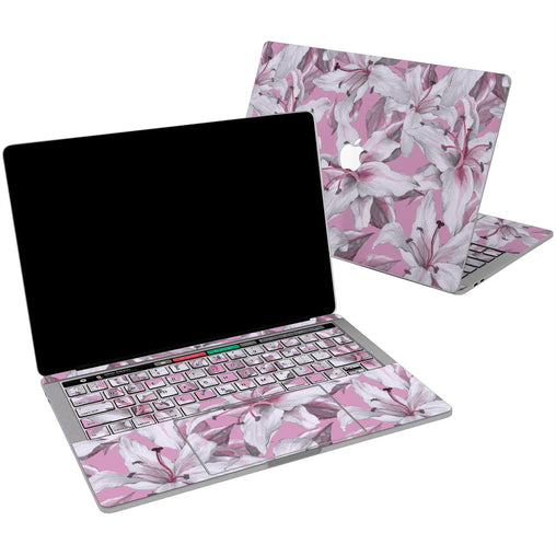 Lex Altern Vinyl MacBook Skin Pink Lilies for your Laptop Apple Macbook.