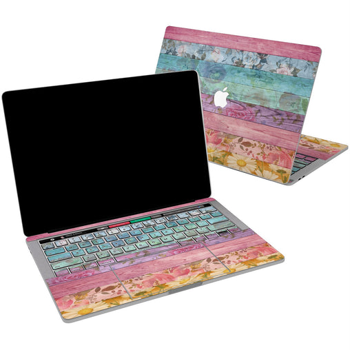 Lex Altern Vinyl MacBook Skin Colorful Floral Wood for your Laptop Apple Macbook.