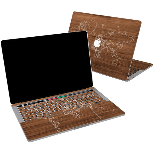 Lex Altern Vinyl MacBook Skin Wooden Map for your Laptop Apple Macbook.