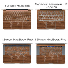 Lex Altern Vinyl MacBook Skin Wooden Map