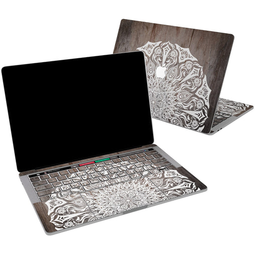 Lex Altern Vinyl MacBook Skin Wooden Mandala for your Laptop Apple Macbook.